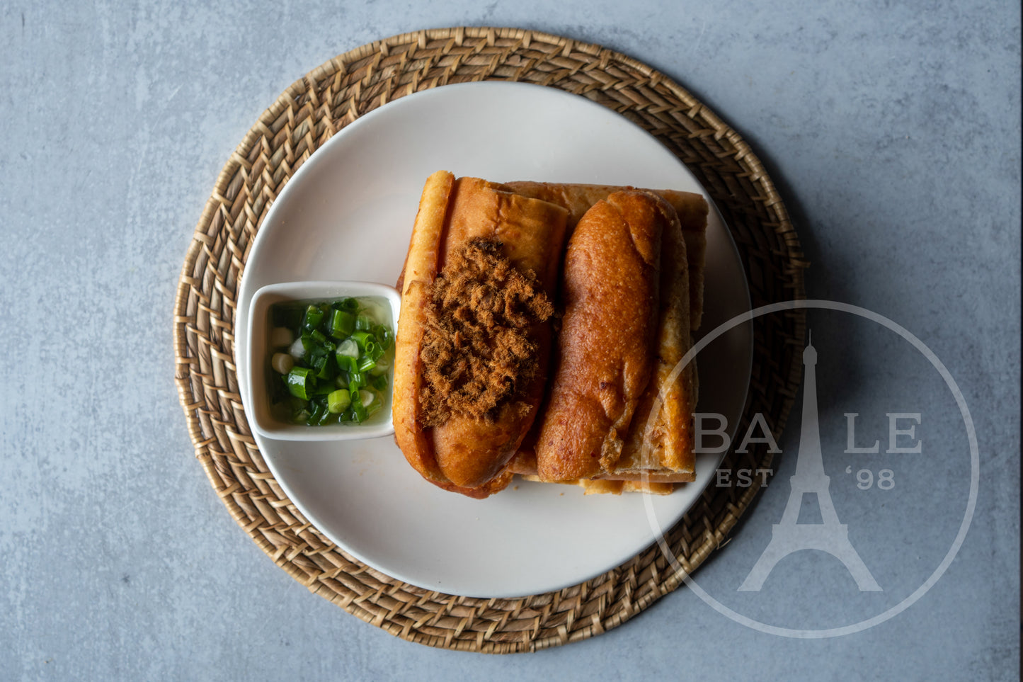 Bánh Mì Sa Tế Tôm Chà Bông - Spicy Toasted Bread With Dried Shrimp & Pork Floss