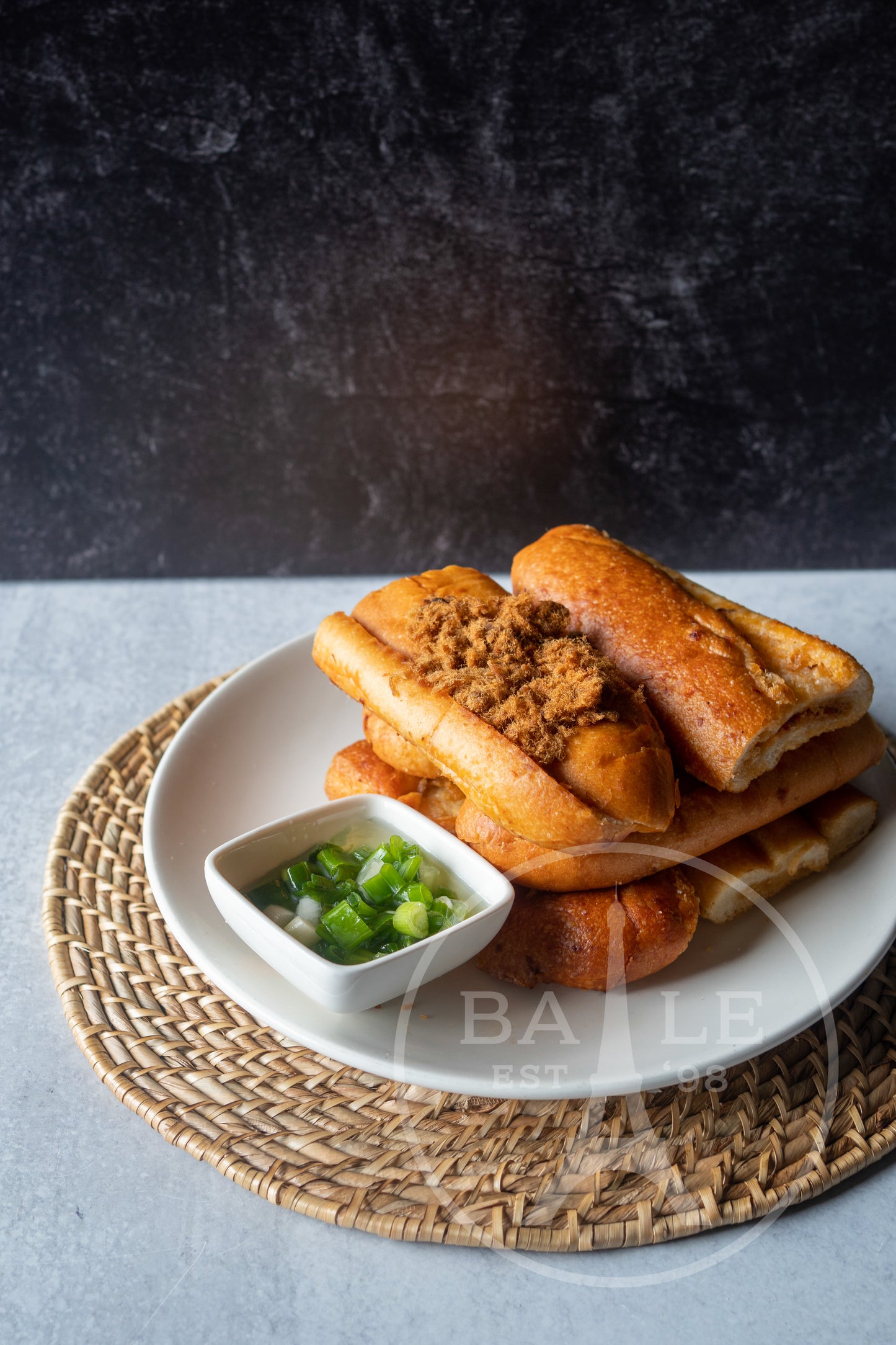Bánh Mì Sa Tế Tôm Chà Bông - Spicy Toasted Bread With Dried Shrimp & Pork Floss