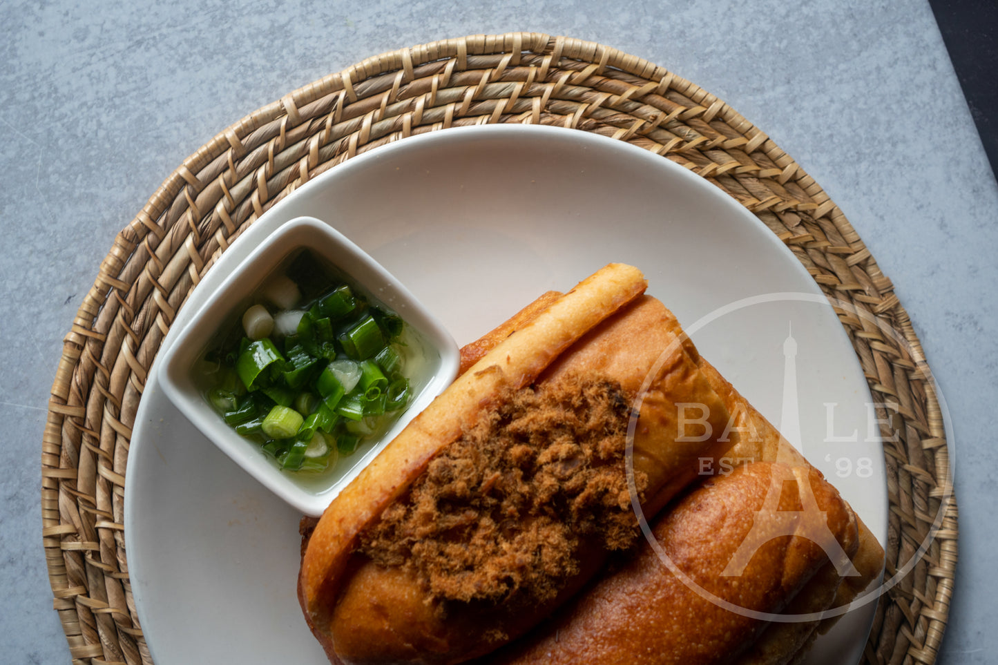 Bánh Mì Sa Tế Tôm Chà Bông - Spicy Toasted Bread With Dried Shrimp & Pork Floss