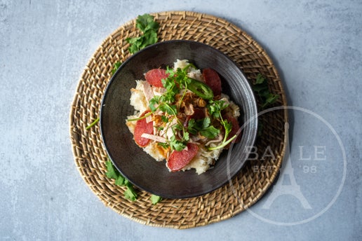 Sticky Rice with Pork, Sausage and Dried Shrimps (Xoi Man)