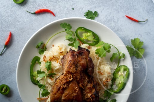 Sticky Rice with Chicken and Dried Shrimps (Xoi Ga)