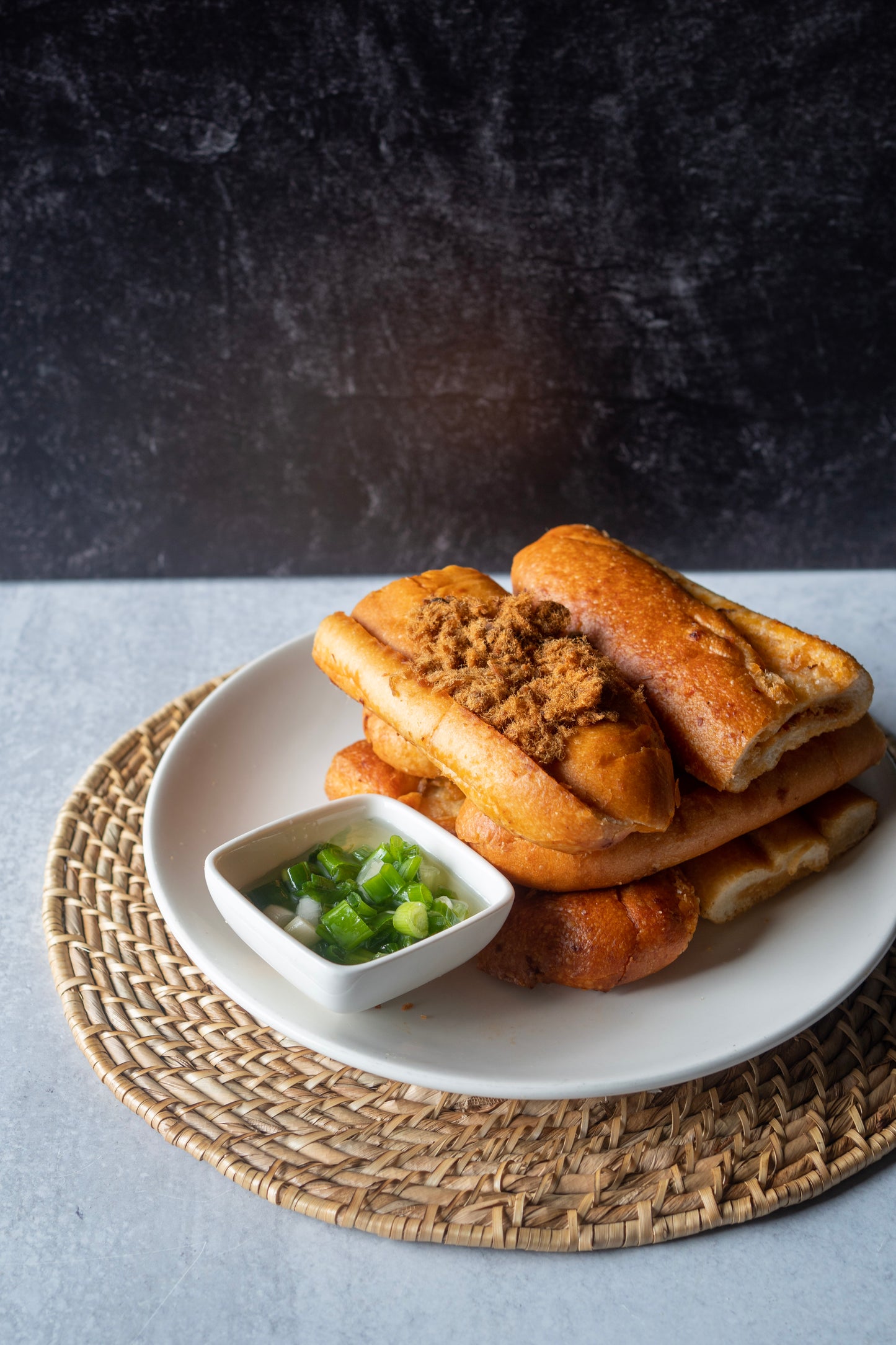 Bánh Mì Sa Tế Tôm Chà Bông - Spicy Toasted Bread With Dried Shrimp & Pork Floss