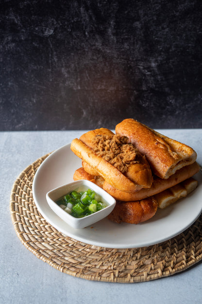Bánh Mì Sa Tế Tôm Chà Bông - Spicy Toasted Bread With Dried Shrimp & Pork Floss