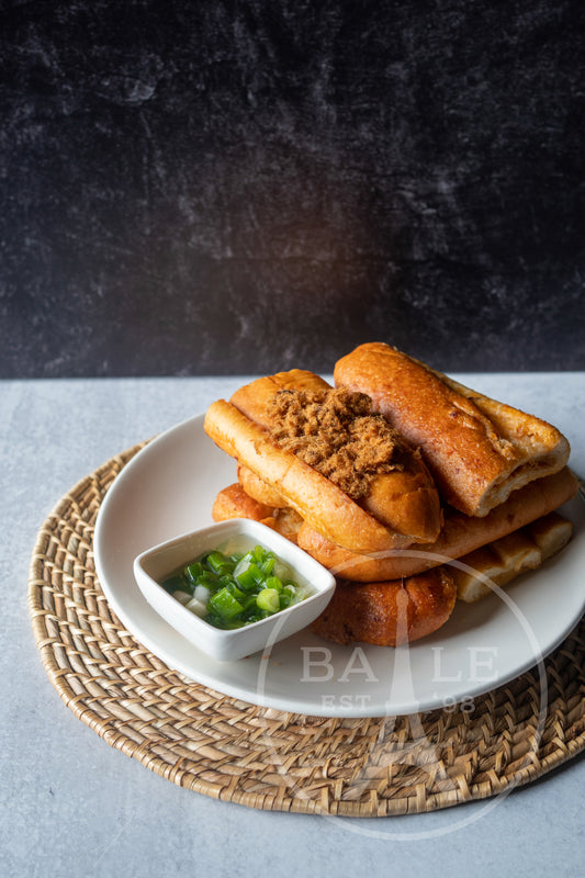 Bánh Mì Sa Tế Tôm Chà Bông - Spicy Toasted Bread With Dried Shrimp & Pork Floss
