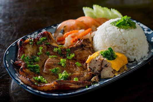 Sticky Rice with Pork Chop (Xoi Suon Nuong)